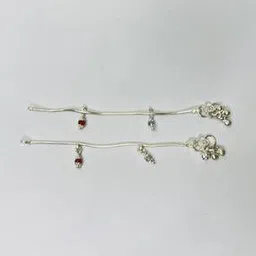 arte Girls Sterling Silver Beaded Anklets-picture-4