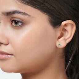 Women Sterling Silver Floral Spark Stud Earrings-image-34