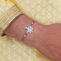 Men Sterling Silver Shreenathji Thread Rakhi-image-29