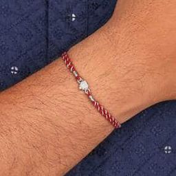 Men Sterling Silver Little Ganesha Thread Rakhi-image-59