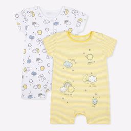 mothercare Pack of 2 Printed Rompers image 1