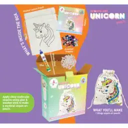kalakaram Sequin Art Unicorn Pouch DIY Kit-picture-0