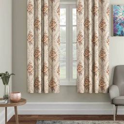 cortina eyelet curtain Set of 2 Block Print Window Curtain image 1