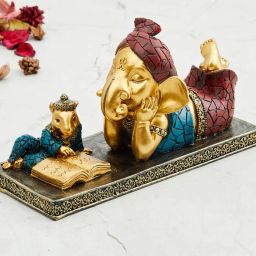 home centre Textured Polyresin Ganesha with Mouse image 1