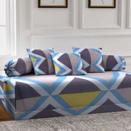 arrabi Set of 6 Geometric Print Diwan Set image 1