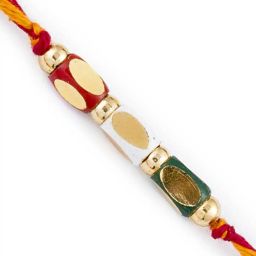 aapno rajasthan Tie-Up Rectangular Motifs Mauli Thread Rakhi image 1
