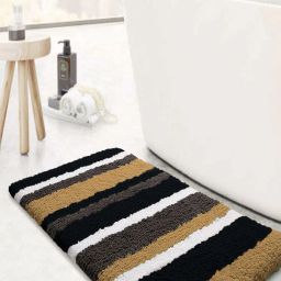 luxehome international Striped Rectangular Bath Mat image 1