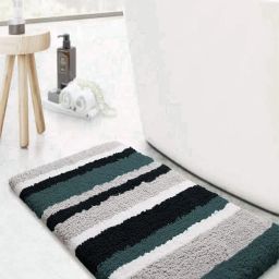 luxehome international Striped Rectangular Bath Mat image 1