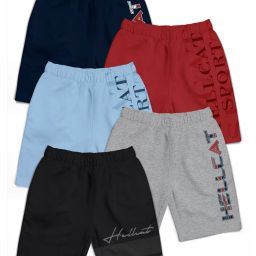 hellcat Pack of 5 Typographic Print Shorts with Elasticated Waist image 1