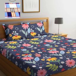 klotthe Set of 2 210 TC Printed King-Size Bedsheets with Pillow Covers image 1