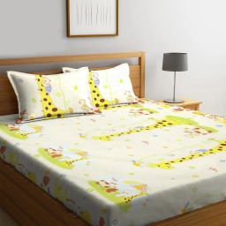 klotthe Set of 2 210 TC Printed King-Size Bedsheet with Pillow Covers image 1