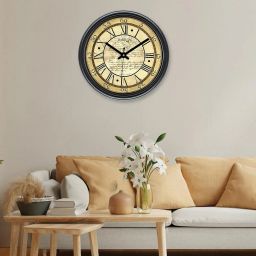 random Typographic Print Round-Shape Plastic Wall Clock image 1
