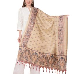 a r silk dupatta hub Tassaled Indian Print Dupatta image 1