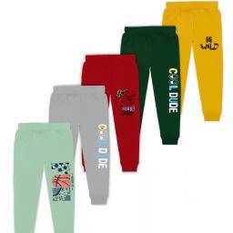 j & jp Pack of 5 Typographic Print Joggers image 1