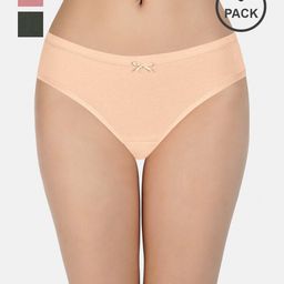 amante Pack of 3 Full Coverage Mid-Rise Inner Elastic Bikini Panties - PPK33005 image 1
