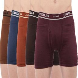 dollar lehar Pack of 5 Men Typographic Print Trunks with Elasticated Waist image 1