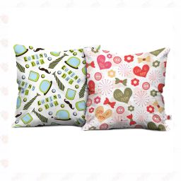 indigifts Set of 2 Typographic Print Cushion Covers with Filler 12" x 12" image 1