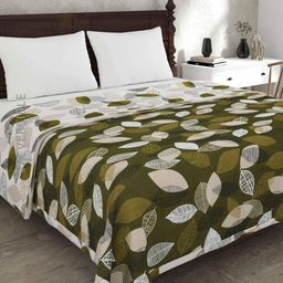jaipur fabric Leaf Print Reversible Double-Size Comforter image 1