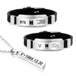 university trendz BTS & V Signature Wristband with V Pendant image 1