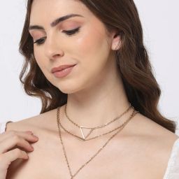 matchitt Triangle with Coin Multi-Stranded Necklace image 1