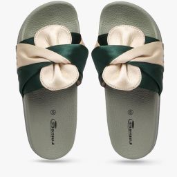 frisbee Slip-On Slides with Bow Accent image 1