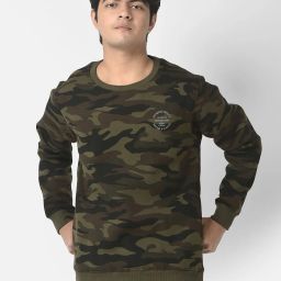 crimsoune club Camouflage Print Crew-Neck Sweatshirt image 1