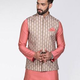 kisah Geometric Print Nehru Jacket image 1