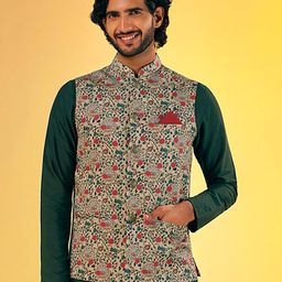 kisah Men Regular Fit Nehru Jacket with Patch Pockets image 1