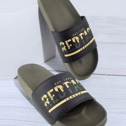 red tape Open-Toe Slip-On Flat Slides image 1