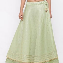 jabama Floral Print Flared Skirt with Tie-Up image 1