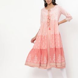 biba Double Layered Tiered Flared Kurta image 1