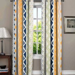 rrc Set of 2 Geometric Print Long Door Curtains image 1