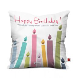 indigifts Typographic Print Square Cushion image 1