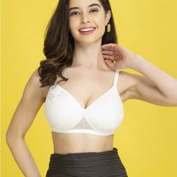 clovia Padded Lace Full-Coverage Non-Wired Bra image 1