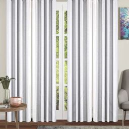 cortina eyelet curtain Set of 4 Polyester Sheer Long Door Net Curtains image 1