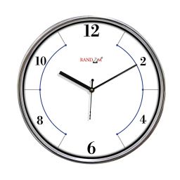 random Geometric Print Round Dual Frame Eye-Filling Wall Clock with Glass image 1