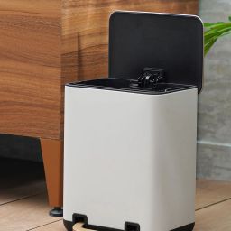 pure home and living Iron Waste Bin with Lid image 1