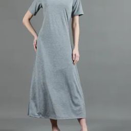 Shein Short Sleeves Maxi Tshirt Dress-image-37