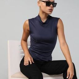 Shein Casual Medium Length High Neck Sleeveless Top-picture-20
