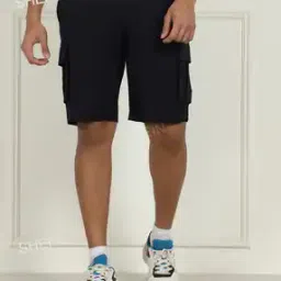 Shein Casual Elasticated Drawstring Cargo Shorts-image-73