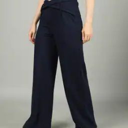 Shein Full Length Crossover Waistband Relaxed Fit Pleated Pants-image-60