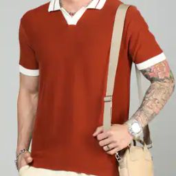 Shein Short Sleeve Contrast Trim Polo Tshirt-image-62