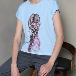 Shein Extended Sleeves Graphic Print Loose Fit Tshirt-image-3