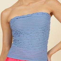 Shein Strapless Textured Ruched Short Tube Fitted Top-image-90
