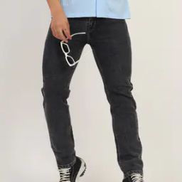 Shein Full Length Stone Wash Slim Jeans-image-21