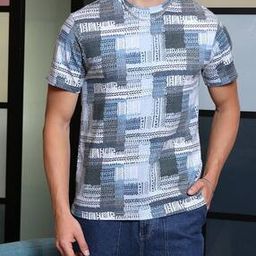 Shein Short Sleeves All Over Abstract Print Crew Tshirt-image-9