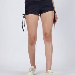 Shein Activewear Low Rise Side Ruched Tie-Up Mini Hot Pants-image-80