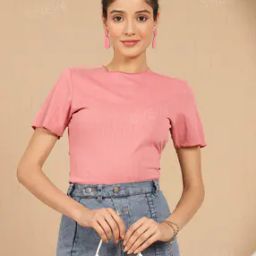 Shein Casual Medium Length Short Sleeve Self-design Top-image-2