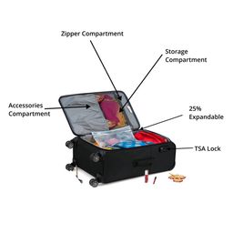 it luggage Set of 2 Debonair Lightest with TSA Lock Soft Bag (L|M) image 3