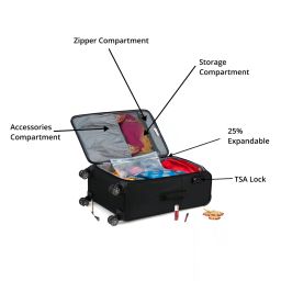 it luggage Set of 2 Debonair Lightest with TSA Lock Soft Bag (L|S) image 3